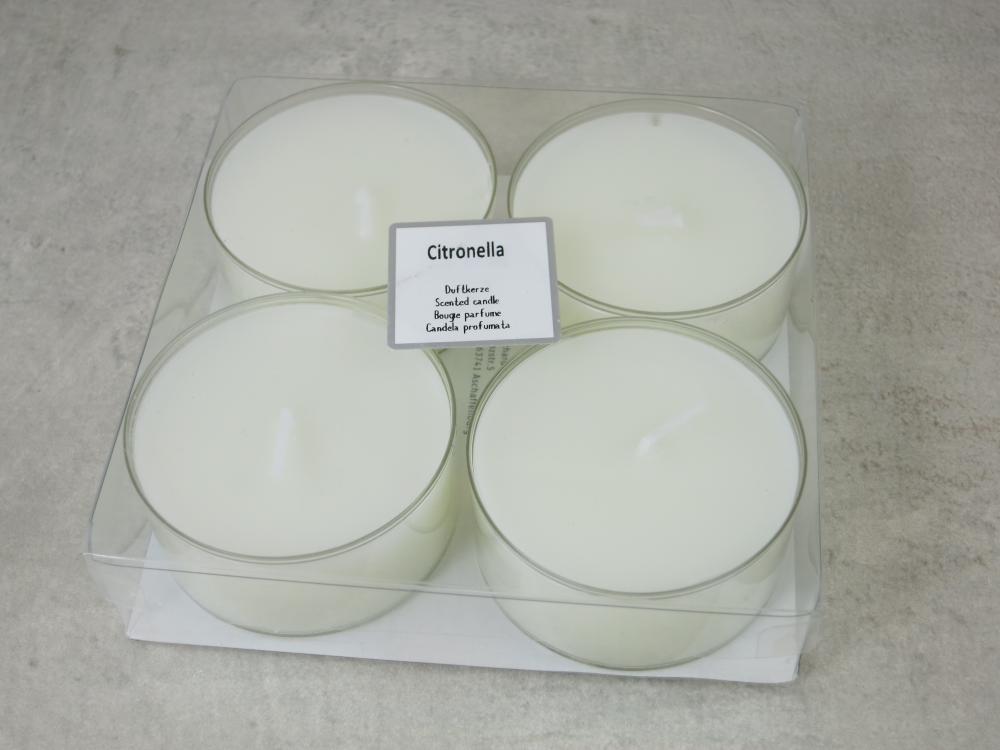 Teelicht MAXI lights Duft Citronella, (4) Brenndauer 8-9 Std
